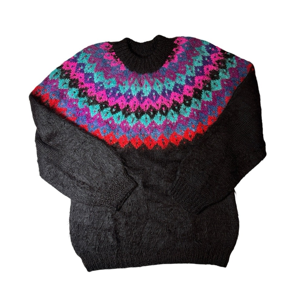 Sweater Womens Medium 90s Vintage Mohair Style Crewneck